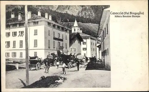 Ak Casaccia Val Bregaglia Bergell Kanton Graubünden, Hotel Pension Stampa