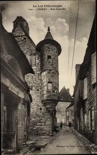 Ak Gramat Lot, Rue Saint Roc