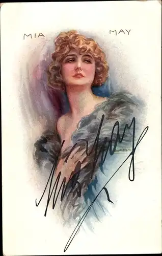 Künstler Ak Schauspielerin Mia May, Portrait, Autogramm