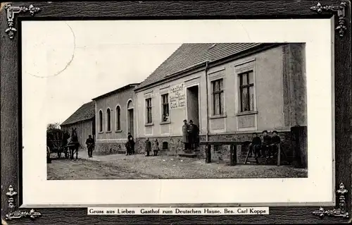 Passepartout Foto Ak Lieben Brandenburg, Gasthof zum Deutschen Hause