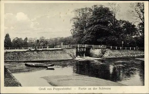 Ak Hamburg Wandsbek Poppenbüttel, Schleuse