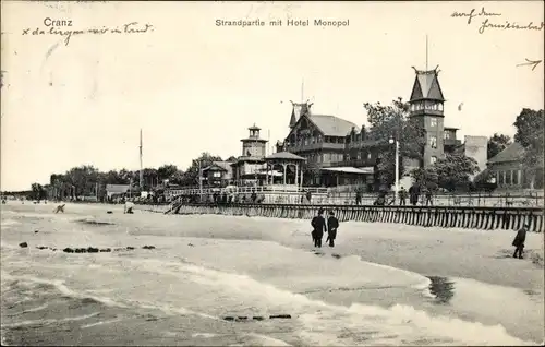 Ak Selenogradsk Ostseebad Cranz Ostpreußen, Strand, Hotel Monopol