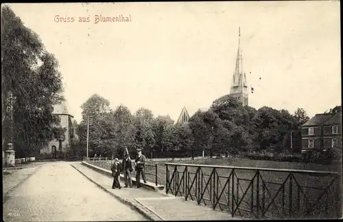 Ak Blumenthal Hansestadt Bremen, Teilansicht, Kirche