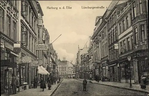 Ak Hamburg Harburg, Lüneburger Straße, Geschäfte