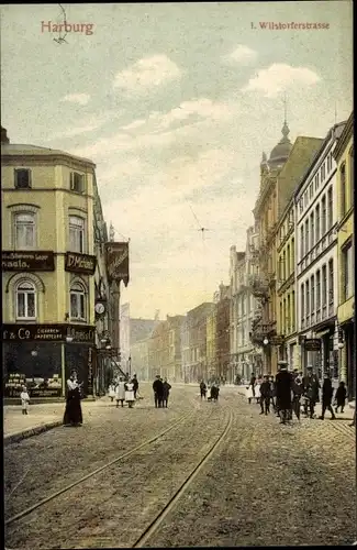 Ak Hamburg Harburg, I. Wilstorfer Straße, Geschäfte