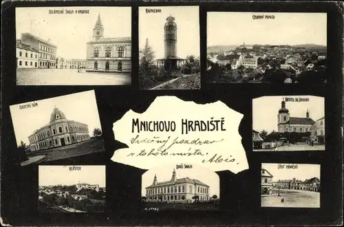 Ak Mnichovo Hradiště Münchengrätz Mittelböhmen, Stadtansichten, Kirche