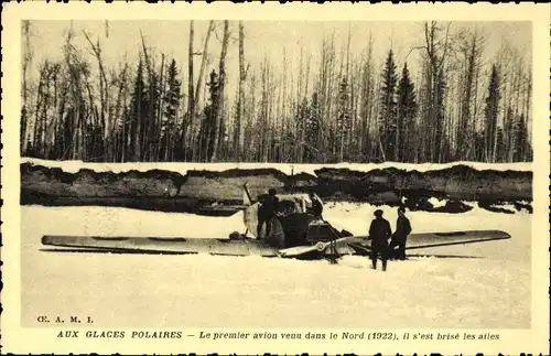 Ak Aux Glaces Polaires, Das erste Flugzeug im Norden 1922