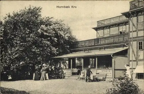 Ak Hornbæk Kro Hornbaek Helsingør Dänemark, Partie an einem Hotel