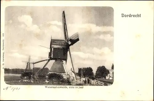 Ak Dordrecht Südholland Niederlande, Windmühle