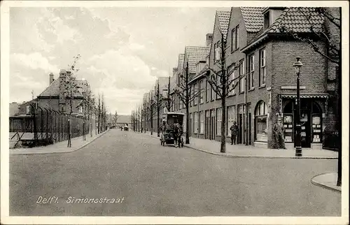 Ak Delft Südholland Niederlande, Simonsstraat