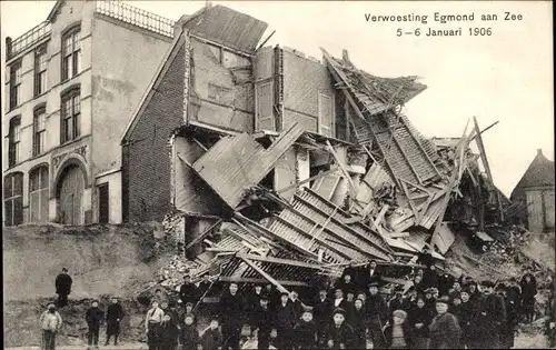 Ak Egmond aan Zee Nordholland Niederlande, Verwoesting 1906