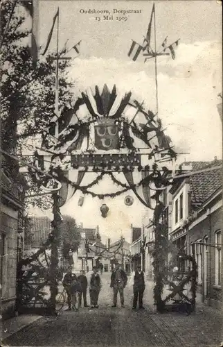 Ak Oudshoorn Südholland Niederlande, Dorpstraat, 1909