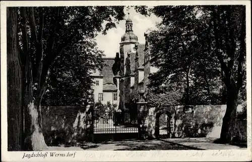 Ak Wermsdorf in Sachsen, Jagdschloss, Eingangstor