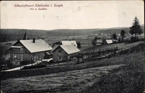 Ak Schellerhau Altenberg im Erzgebirge, Teilansicht