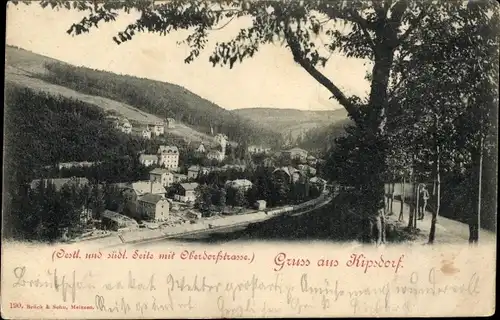 Ak Kipsdorf Altenberg im Erzgebirge, westliche und südliche Seite, Oberdorfstraße