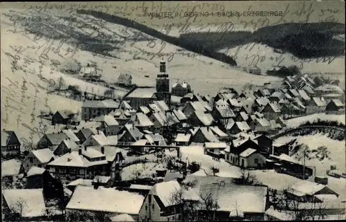 Ak Geising Altenberg im Erzgebirge, Winteransicht