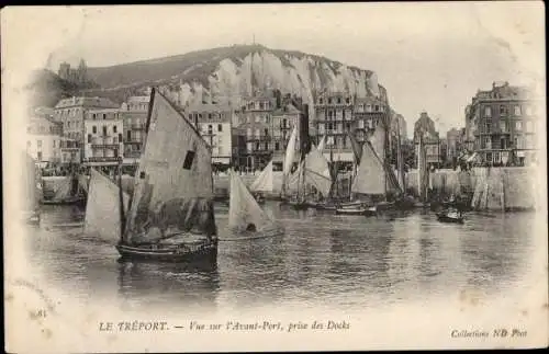 Ak Le Tréport Seine Maritime, Vue sur l'Avant Port, prise des Docks