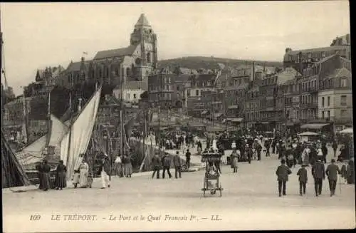 Ak Le Tréport Seine Maritime, Port, Quai Francois 1er