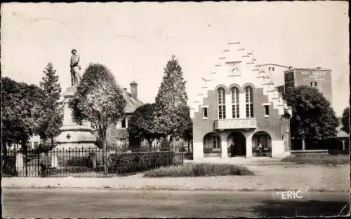 Ak Vendhuile Aisne, Rathaus, Kriegsdenkmal