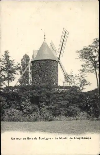 Ak Paris XVI, Bois de Boulogne, The Moulin de Longchamps