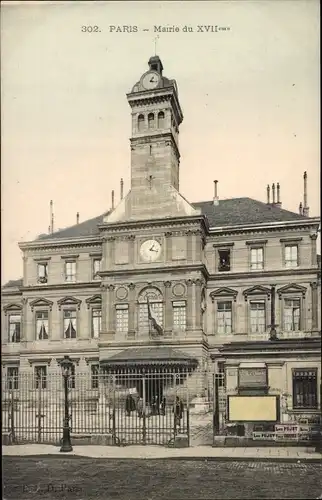 Ak Paris XVII, Rathaus aus dem 17. Jahrhundert