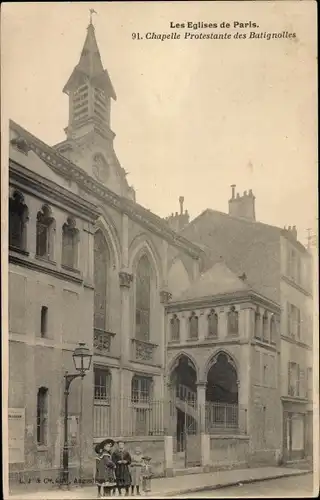 Ak Paris XVII Batignolles Monceau, Protestantische Kirche