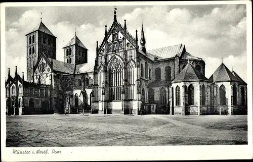 Ak Münster in Westfalen, Dom, Außenansicht, Türme