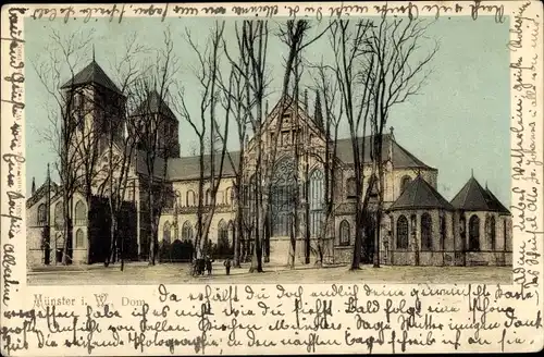 Ak Münster in Westfalen, Dom, Außenansicht, Türme