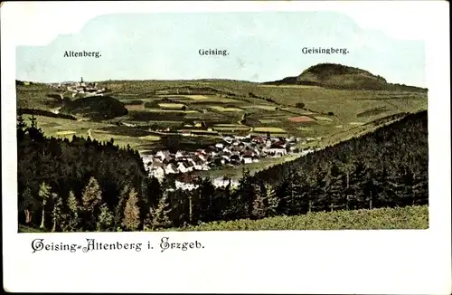 Ak Geising Altenberg im Erzgebirge, Panorama, Altenberg, Geising, Geisingberg