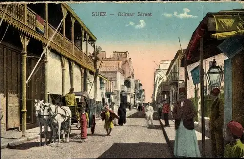 Ak Suez Ägypten, Colmar Street