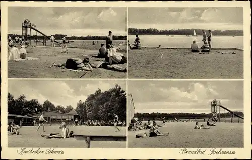 Ak Herongen Straelen Niederrhein, Strandbad Poelvensee, Hinsbecker Schweiz, Restaurant Fischerheim