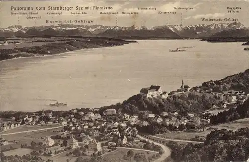 Ak Starnberg am Starnberger See Oberbayern, Alpenkette, Karwendel-Gebirge, Zugspitze