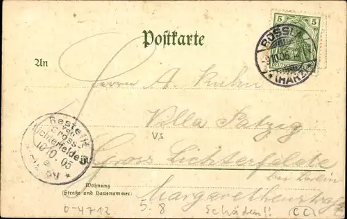 Litho Steinthaleben Kyffhäuserland in Thüringen, Kyffhäuser, Kaiser Wilhelm Denkmal, Gasthaus