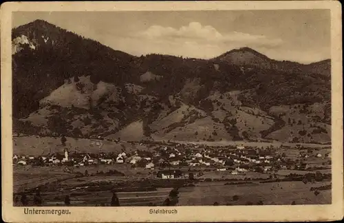 Ak Unterammergau in Oberbayern, Steinbruch, Ortsansicht