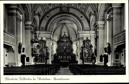 Ak Feldkirchen Westerham Oberbayern, Pfarrkirche, Innenansicht