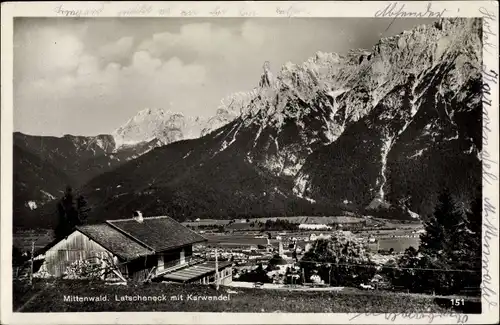 Ak Mittenwald in Oberbayern, Latscheneck, Karwendel