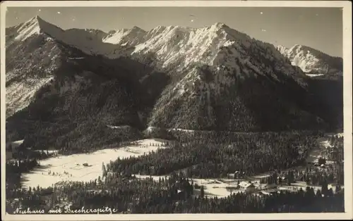 Foto Ak Neuhaus Schliersee in Oberbayern, Panorama, Brecherspitze, Winteransicht