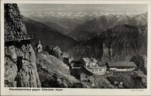 Ak Bayrischzell im Mangfallgebirge Oberbayern, Wendelsteinhaus gegen Zillertaler Alpen