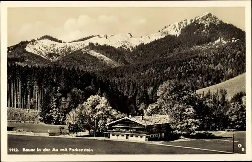 Ak Bad Wiessee in Oberbayern, Bauer in der Au, Fockenstein