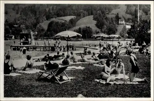 Ak Egern am Tegernsee Oberbayern, Freibad