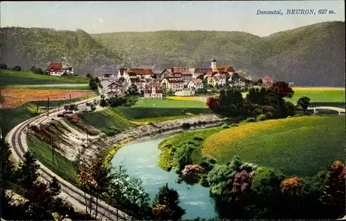 Ak Beuron an der Donau Württemberg, Ortsansicht, Donautal