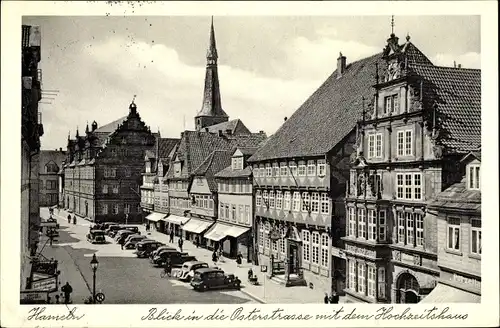Ak Hameln an der Weser Niedersachsen, Osterstraße, Hochzeitshaus, Kirchturm