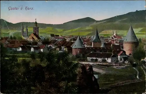 Ak Goslar am Harz, Ortsansicht, Türme