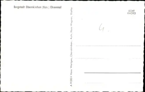 Ak Obernkirchen in Schaumburg, Ehrenmal, Mauer