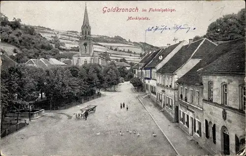 Ak Goldkronach im Fichtelgebirge, Marktplatz