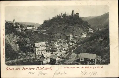 Ak Isenburg im Sayntal Westerwald, Teilansicht, Hotel Wiedscher Hof