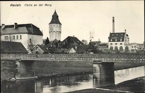 Ak Rastatt im Schwarzwald, Partie an der Murg, Brücke