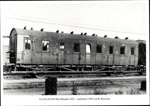 Ak Wagen-Portrait, DR-Einheitswagen, Deutsche Eisenbahn Cd-21b, Baujahr 1922