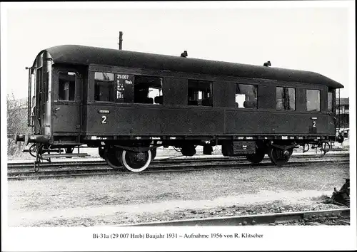 Ak Wagen-Portrait, DR-Einheitswagen, Deutsche Eisenbahn Bi-31a, Baujahr 1931