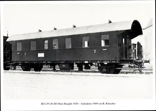 Ak Wagen-Portrait, DR-Einheitswagen, Deutsche Eisenbahn BCI-29, Baujahr 1929